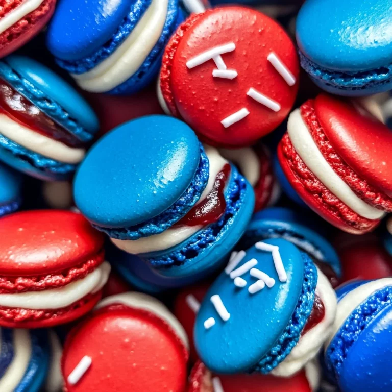 Red White and Blue Macarons