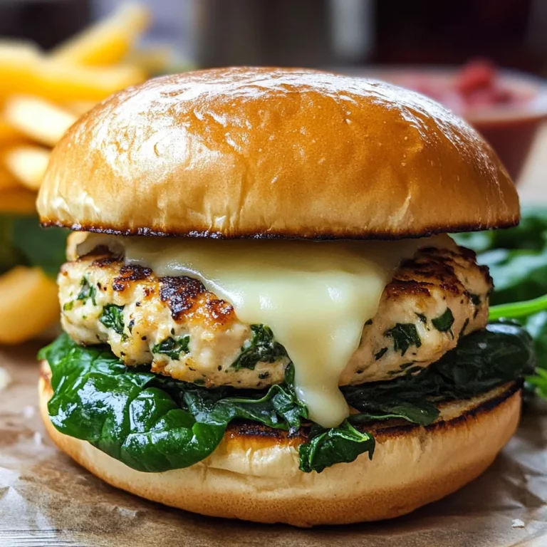 White Cheddar and Spinach Chicken Burgers Recipe