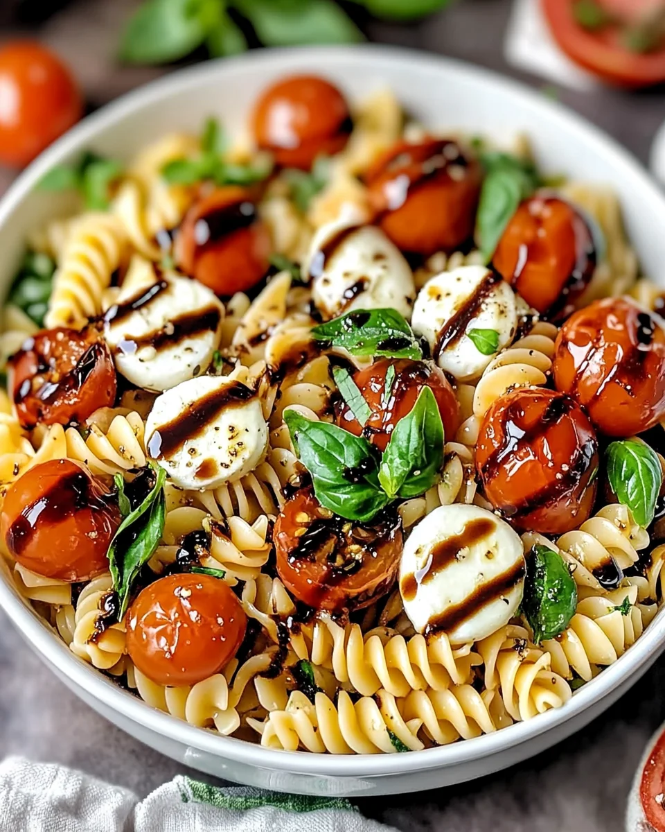Caprese Pasta Salad with Balsamic Glaze (20-Minutes)