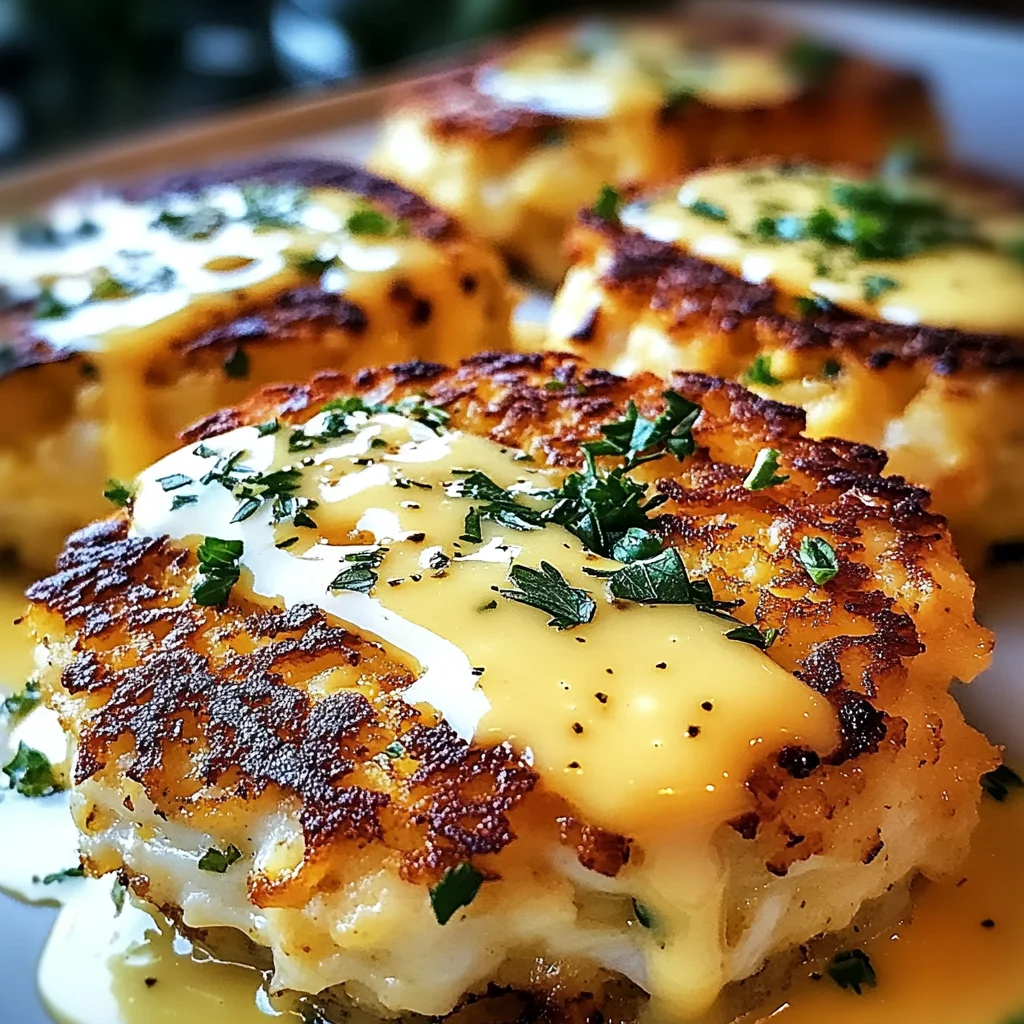 Cheddar Bay Crab Cakes with Lemon Butter Drizzle