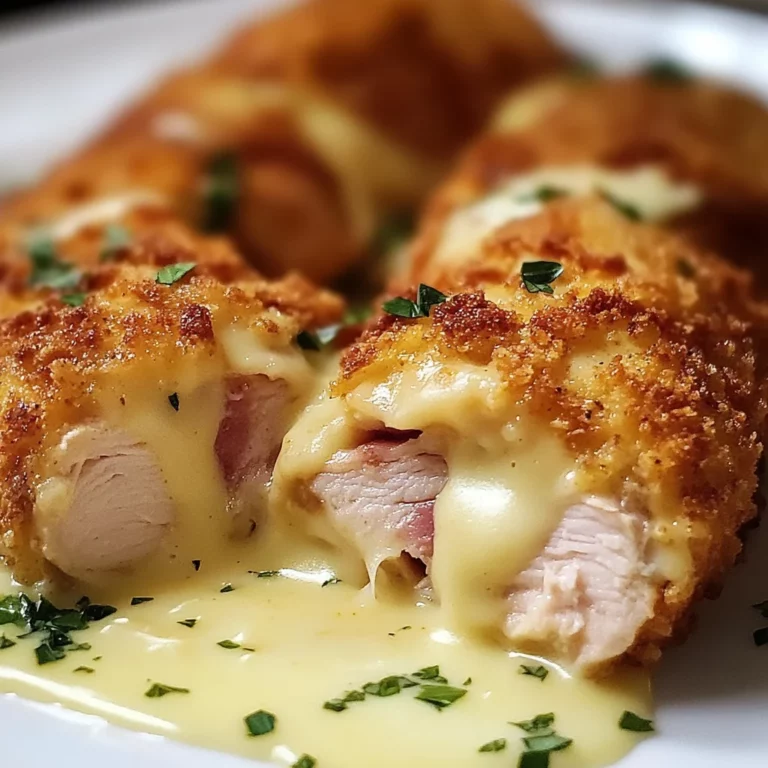 Chicken Cordon Bleu with Swiss Cheese Sauce is delicious.