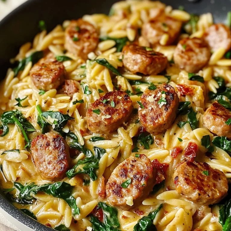 Creamy Chicken Sausage Orzo : A One-Pan Meal