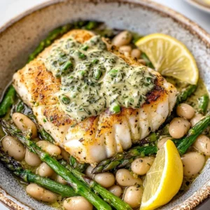 Easy Air Fryer Cod with Herby Mayo and Asparagus