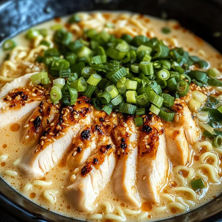 Fiery Chicken Ramen with Creamy Garlic Sauce