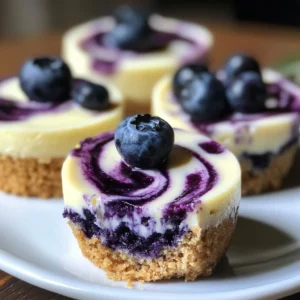 Lemon Blueberry Mini Cheesecakes