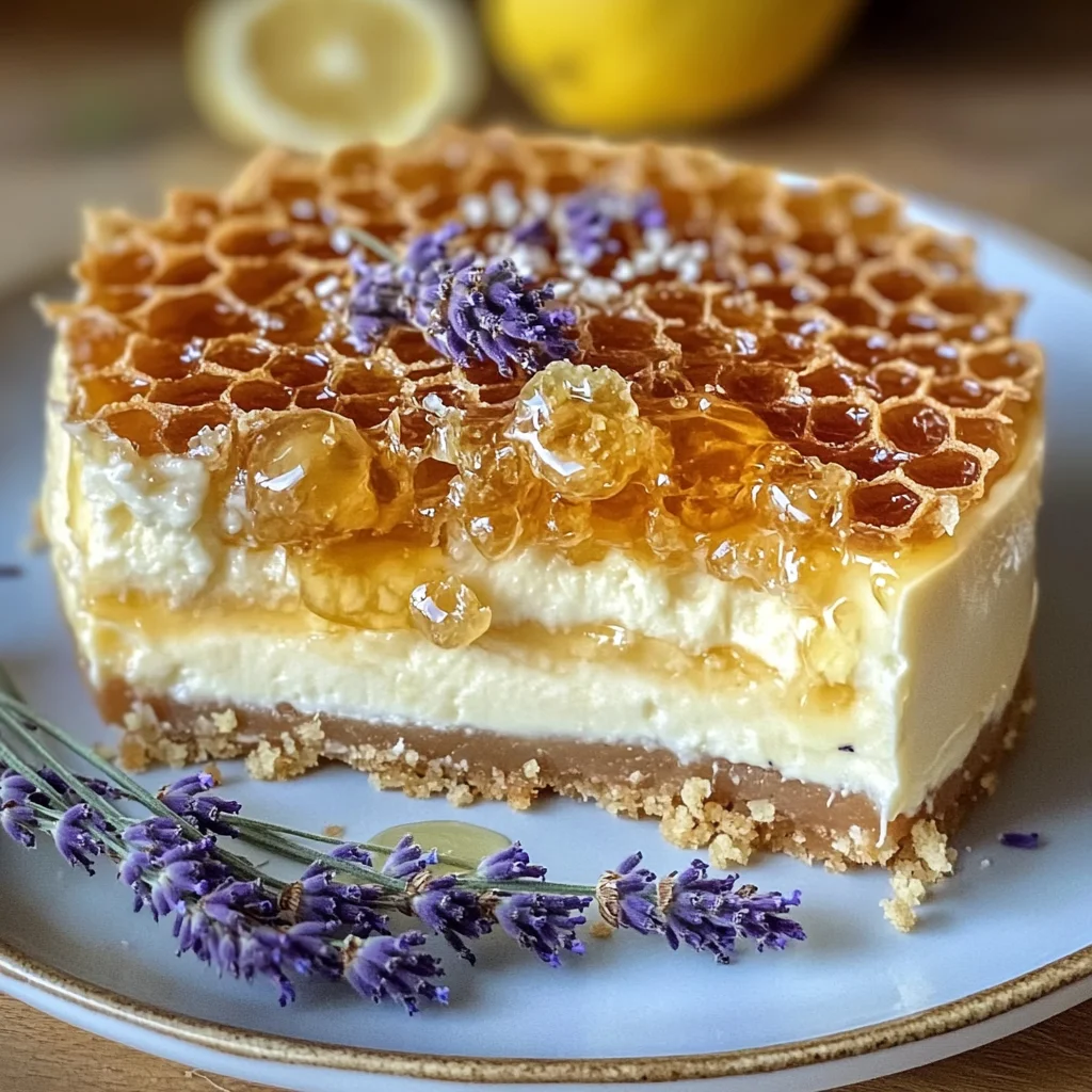 Lemon Lavender Cheesecake with Honeycomb