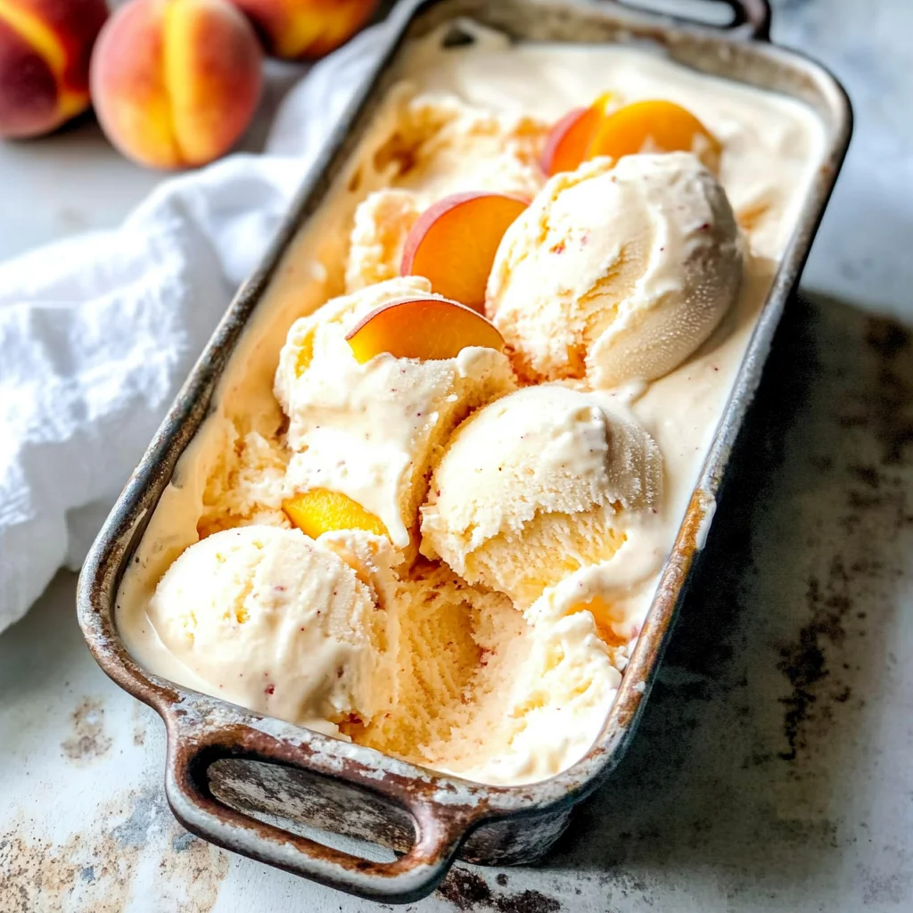 No Churn Peaches and Cream Ice Cream