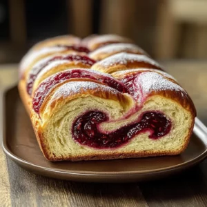 Raspberry Swirl Brioche Loaf