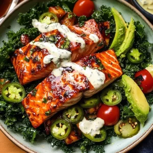 Spicy Honey Glazed Salmon Salad