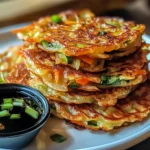 Crispy Vegetable Pancakes with Asian Dipping Sauce