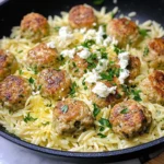 Easy Greek Chicken Meatballs with Lemon Orzo