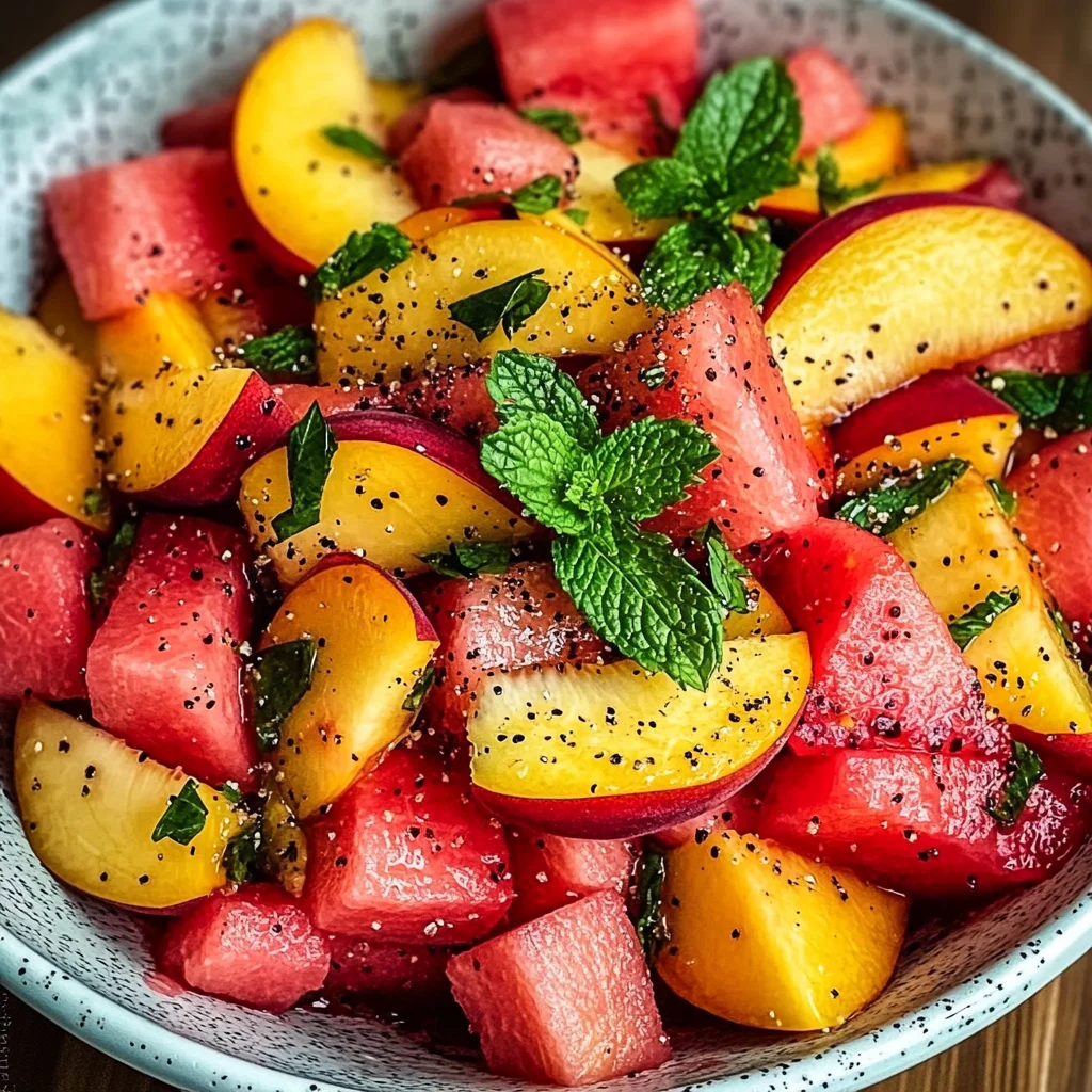 Easy Summer Peach Watermelon Salad