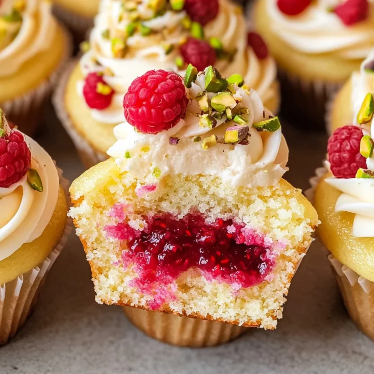 Moist Lemon Cupcakes with Raspberry Filling