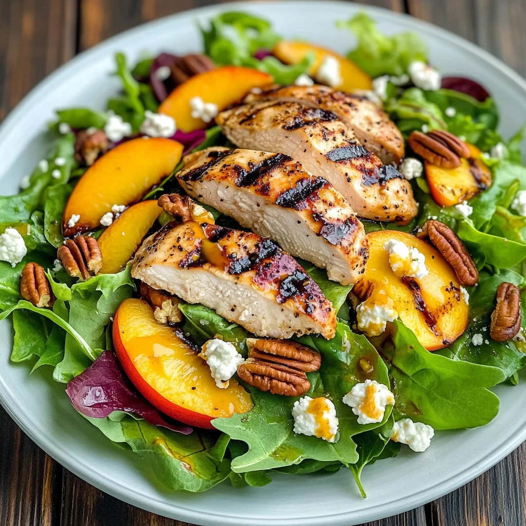 Refreshing Peach Salad with Chicken