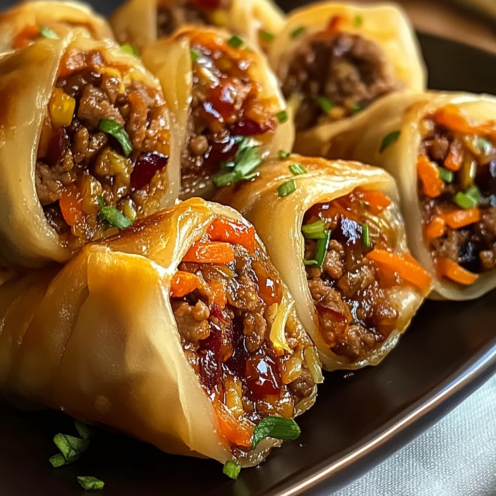 Spicy Beef Dumpling Rolls