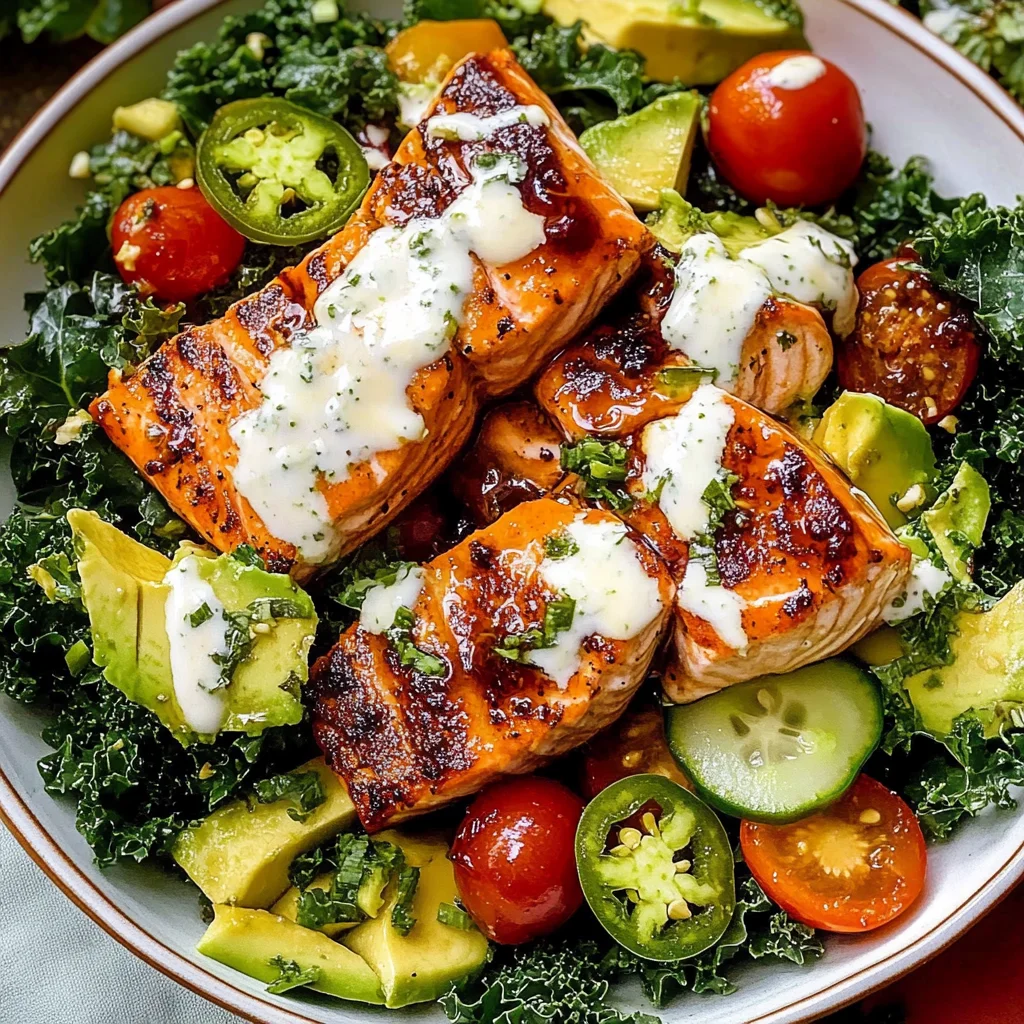 Spicy Honey Glazed Salmon Salad