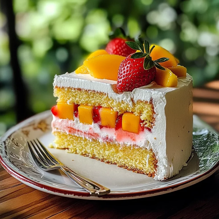 Strawberry Mango Split Cake