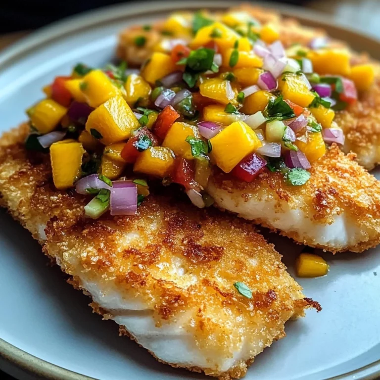 Coconut Crusted Fish with Mango Salsa
