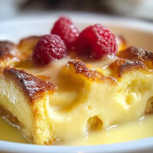 Custard Bread Pudding with Vanilla Sauce