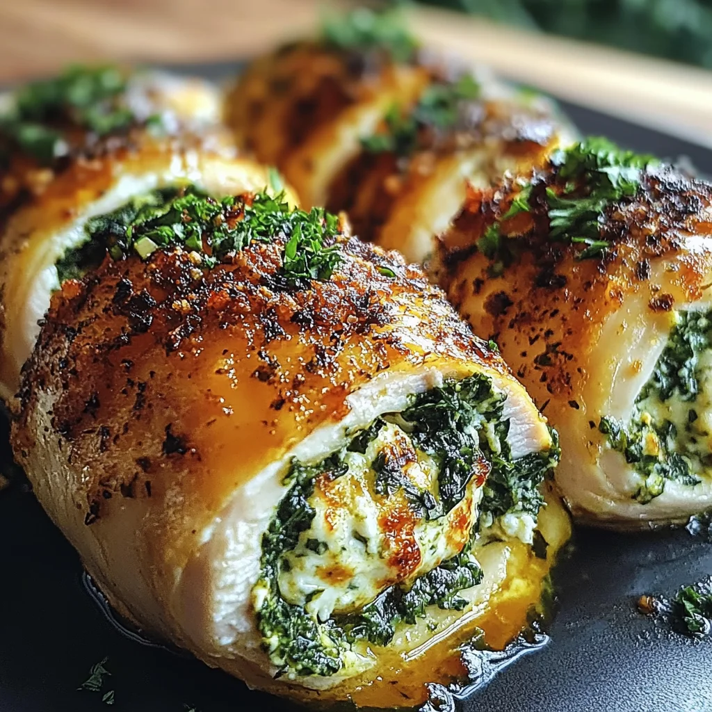 Herbed Ricotta Stuffed Chicken Rolls
