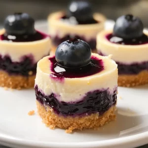 Juicy Mini Lemon Blueberry Cheesecakes