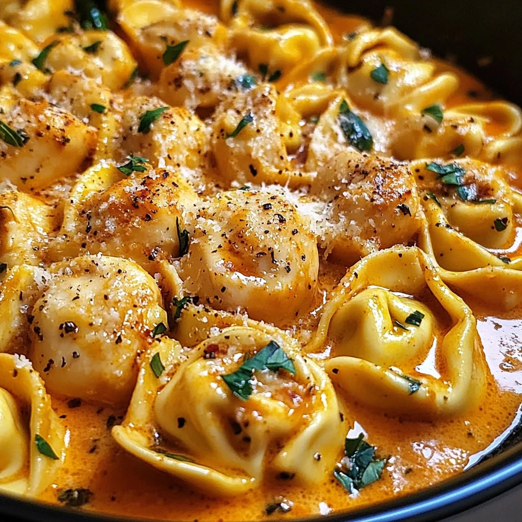 One-Pot Spicy Garlic Butter Chicken Tortellini