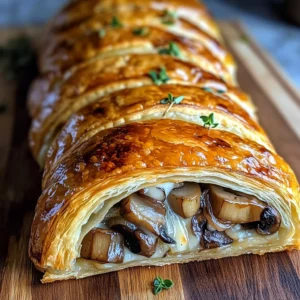 Savory Mushroom & Gruyère Puff Pastry Braid