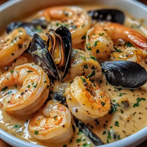 Shrimp and Mussels in Creamy Garlic Sauce: A Must-Try Delight!