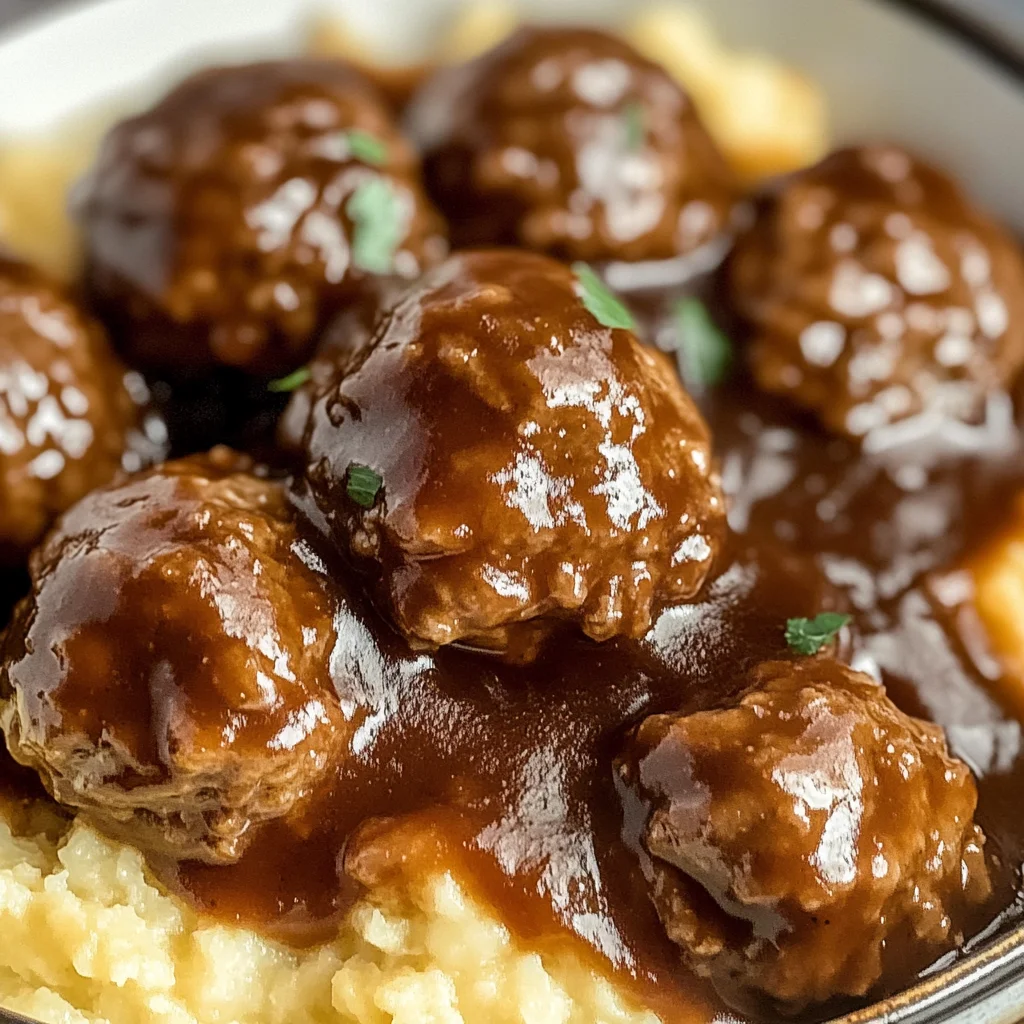 Tasty Slow Cooker Salisbury Steak Meatballs Recipe