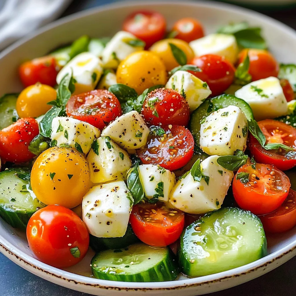 Tomato Cucumber Mozzarella Salad
