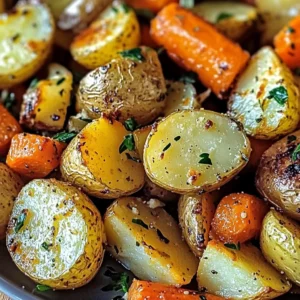 Garlic Herb Roasted Potatoes, Carrots, and Zucchini