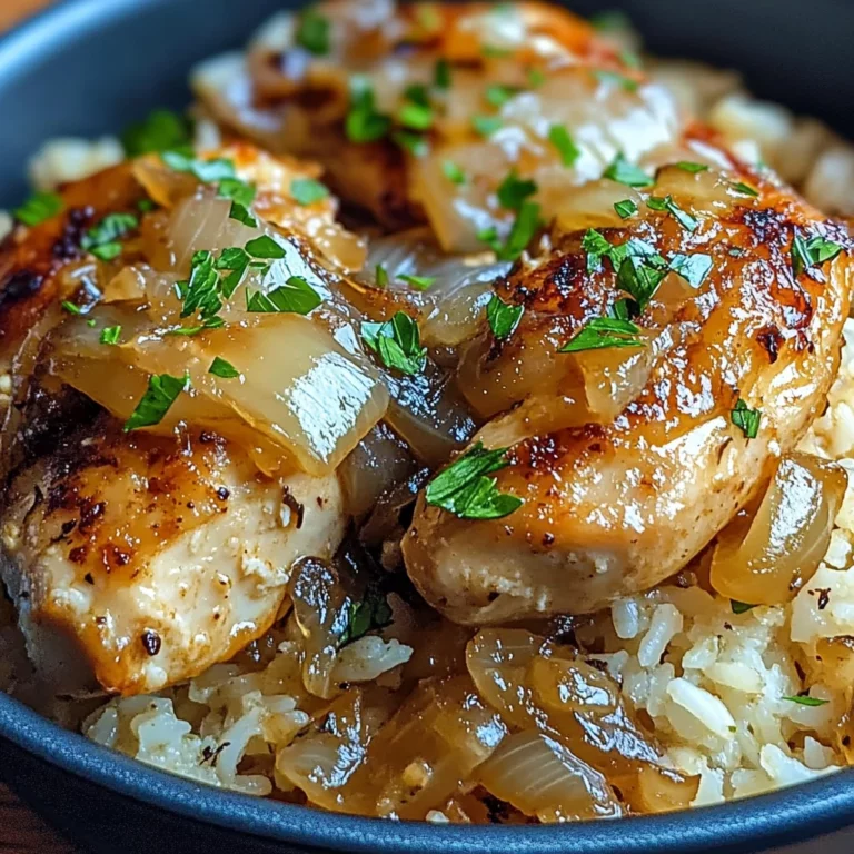 One-Pot French Onion Chicken & Rice Recipe