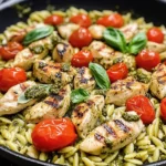 One Pan Chicken & Pesto Orzo