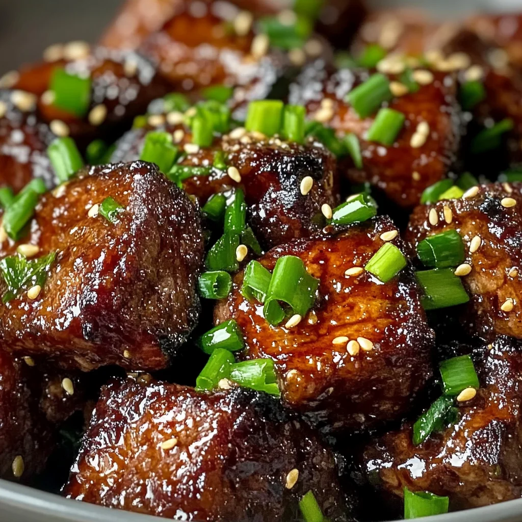 Sweet and Sticky Steak Bites