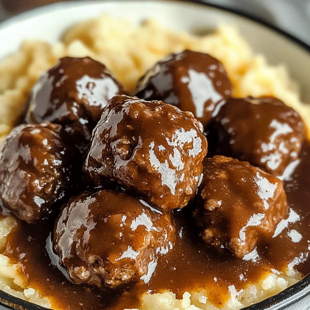 Tasty Slow Cooker Salisbury Steak Meatballs Recipe