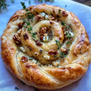 Blue Cheese Walnut Thyme Puff Pastry Twirl Recipe