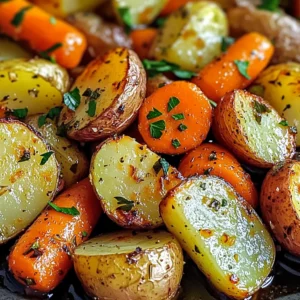 Garlic Herb Roasted Potatoes, Carrots, and Zucchini