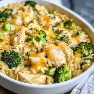 Cheesy Chicken Broccoli Orzo