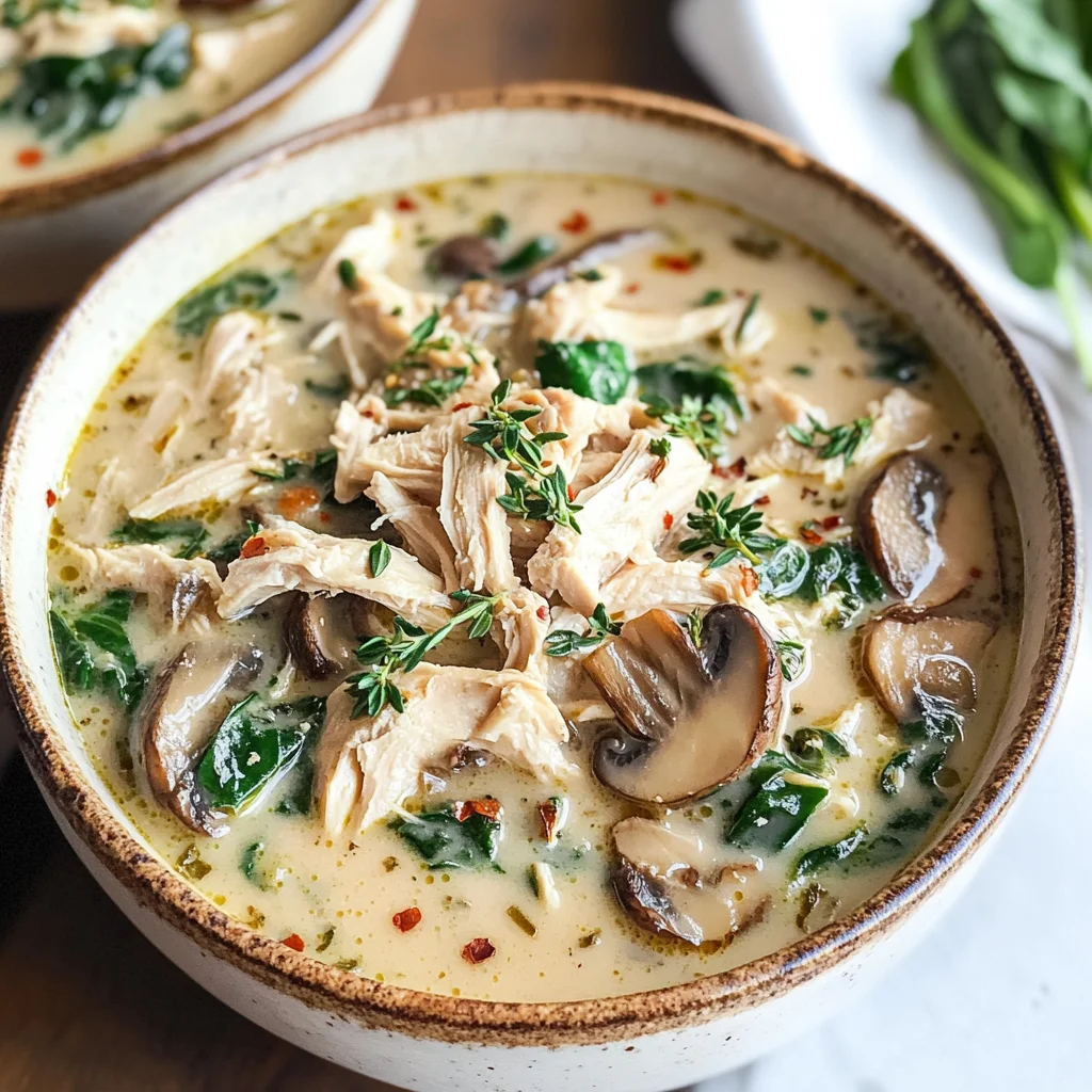 Comforting Rotisserie Chicken and Mushroom Soup