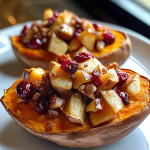 Cranberry Apple Twice-Baked Sweet Potatoes