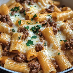 Creamy Parmesan Beef Rigatoni