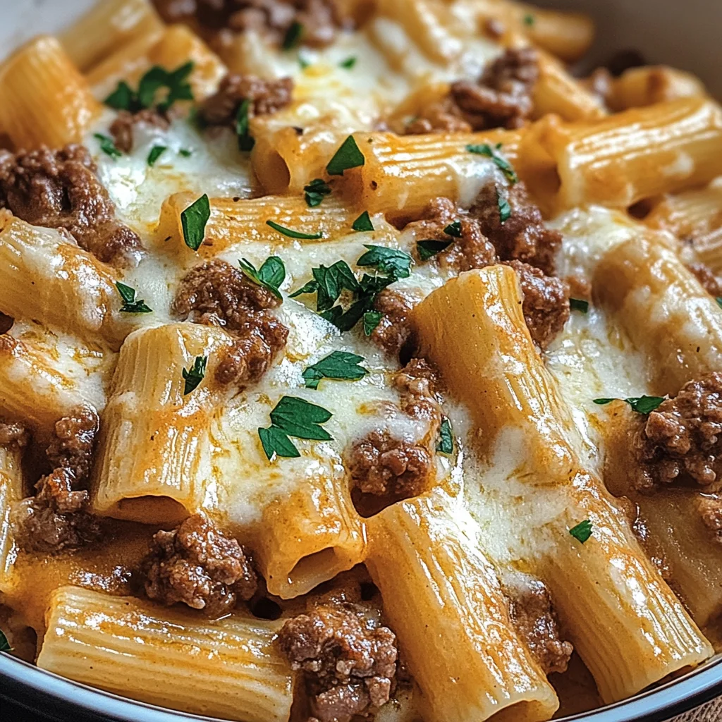 Creamy Parmesan Beef Rigatoni