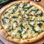 Greek Roasted Garlic Spinach White Pizza