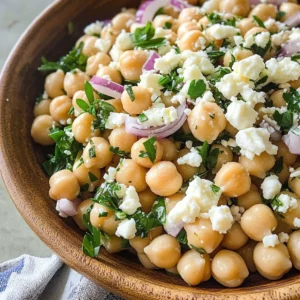 Lemony Chickpea Feta Salad (Gluten Free)