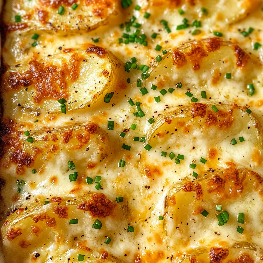 Roasted Garlic Potatoes au Gratin