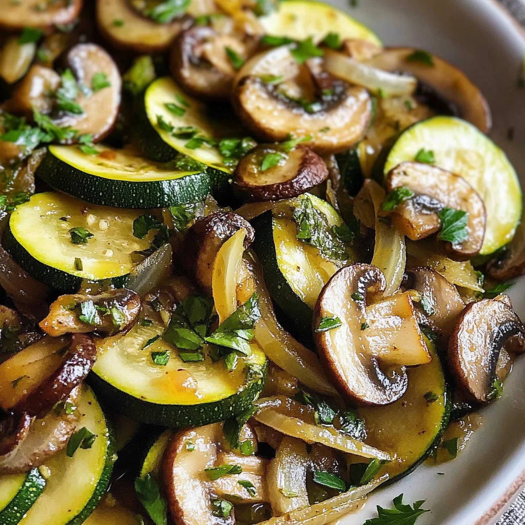 Sauteed Zucchini Mushrooms And Onions