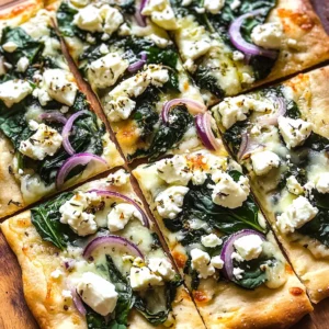 Tasty Spinach and Feta Flatbread Pizza
