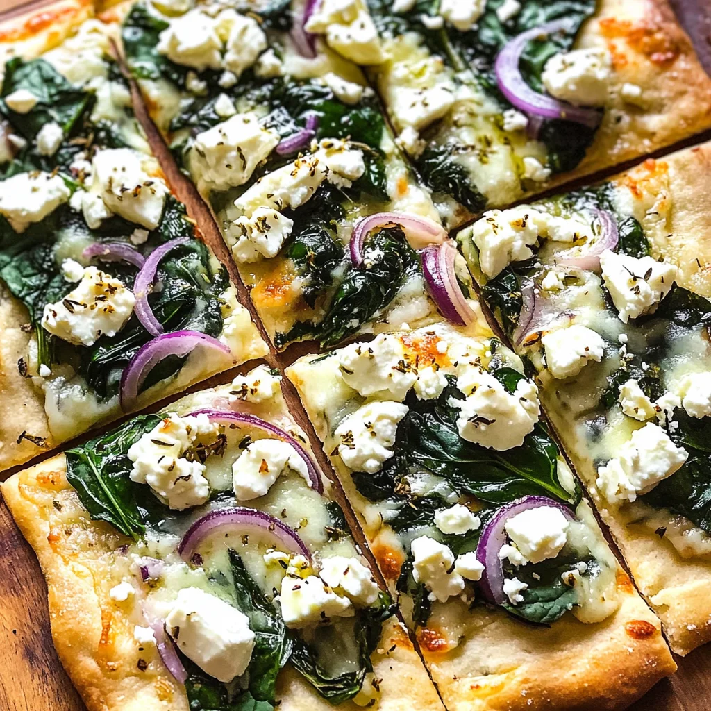 Tasty Spinach and Feta Flatbread Pizza