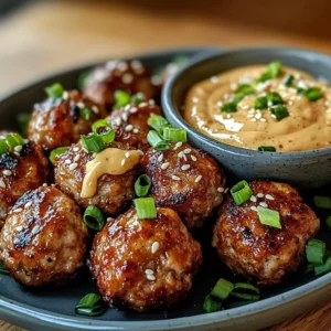 The Best Korean BBQ Meatballs with Spicy Mayo Dip