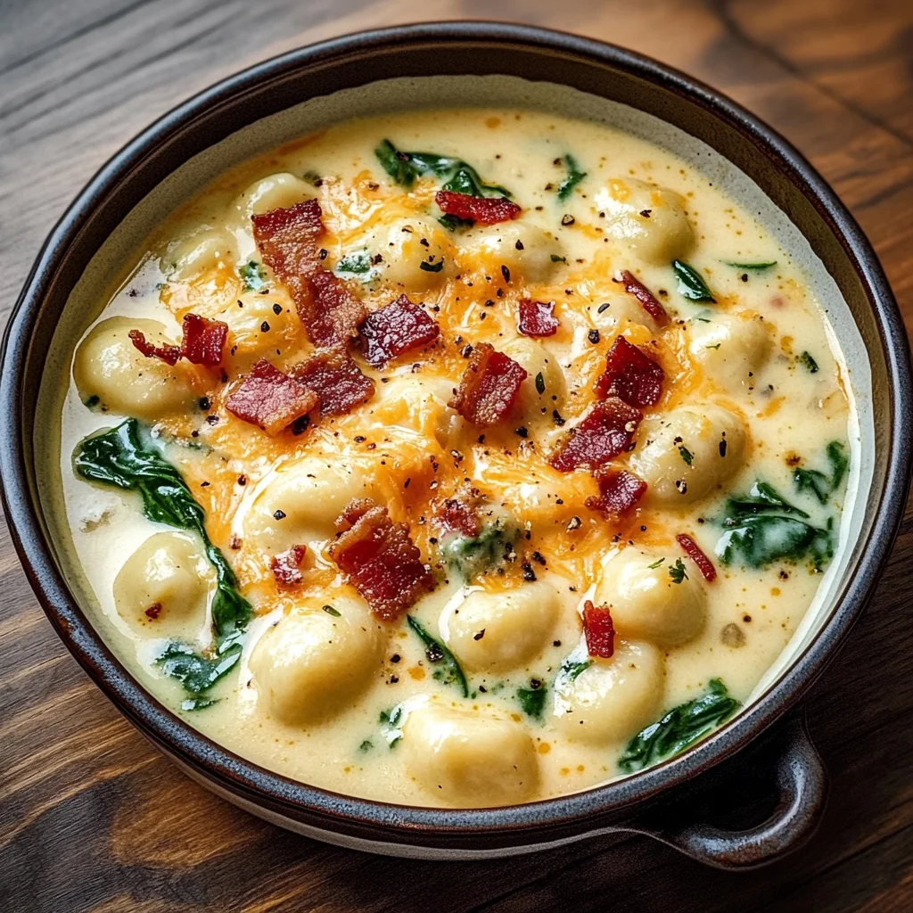 Bacon Cheddar Gnocchi Soup